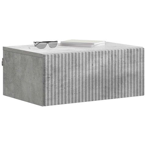 Mobiletto da notte a muro con cassetto 2 pcs Grigio Cemento - Foto 2