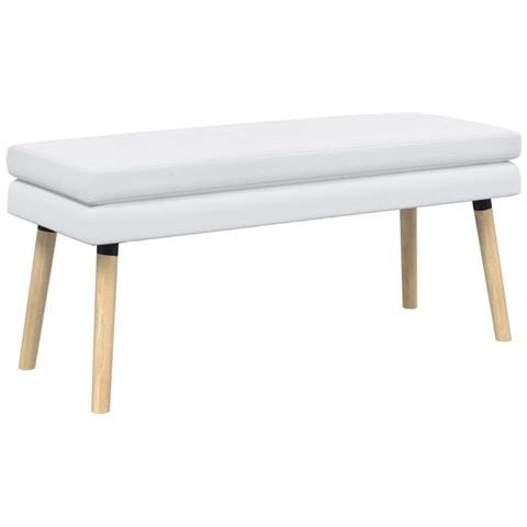 Panchina a doppio strato Bianco 110 x 40 x 47 cm Tessuto - Foto 1