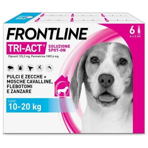 Tri Act X6 Pipette, Antiparassitario per Cani e Cuccioli (Taglia M 10 20 kg) Contro Pulci, Zecche, Zanzare, Pappataci e Leishmaniosi - Foto 1