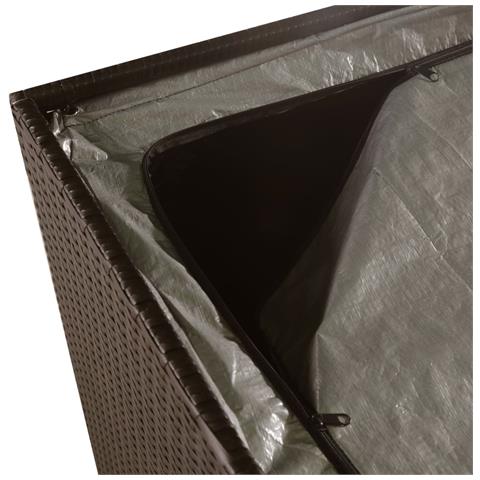 Baule da Giardino Marrone 150x100x100 cm in Polyrattan - Foto 2