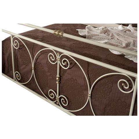 argonauta letto una piazza e mezzo in ferro battuto colore avorio anticato 133x203xh133 cm