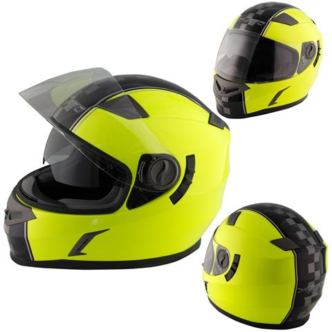 Casco Integrale Moto Scooter Touring Visiera Interna Parasole Viaggio Fluo L - Foto 1