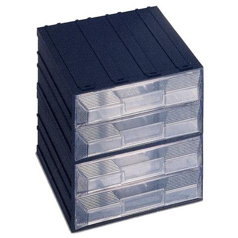 Cassettiera 4 Portaminuteria Con Portaettichetta Frontale 208 X 222 X 208 Mm - Cass 198 X 200 X 43 Mm Plastica Alta Resistenza Agli Urti Vision - Foto 1