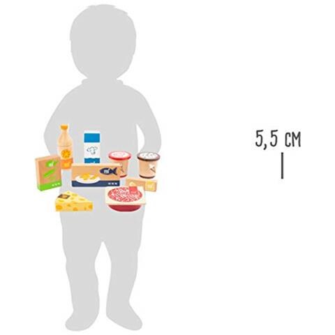 -11441 Set Di Prodotti Da Frigor E Surgelati Fresh, In Legno, Accessori Per Negozietto E Cucina Da Gioco, 9 Pezzi Giocattoli, Multicolore, 11441 - Foto 4