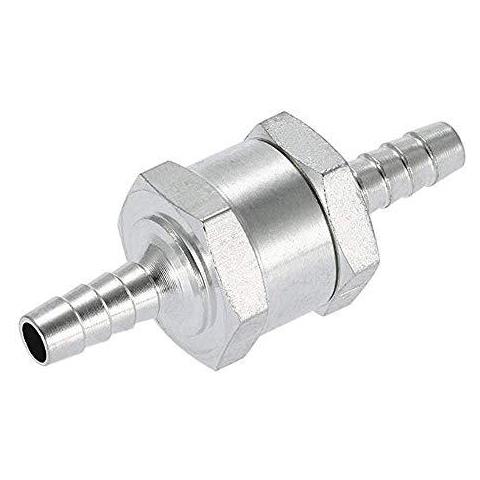 4 Pezzi One Way Di Alluminio Del Combustibile Di Non Ritorno Valvola Di Ritegno (6 8 10 12 Mm) Per La Benzina Diesel Olio Acqua Cromo Auto Car Carburatore A Bassa Pressione Sistemi In Alluminio Tubo Carburante - Foto 2