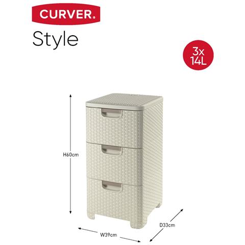Cassettiera Style 42 L Bianca 240645 - Foto 3