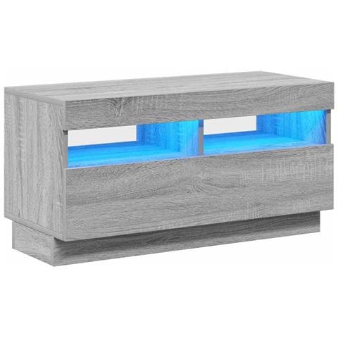 Mobile Porta TV con Luci LED Grigio Sonoma 80x35x40 cm - Foto 1