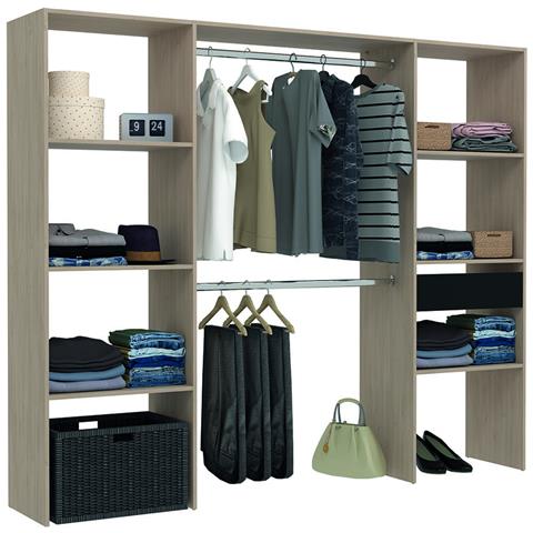 Elysee Armadio In Legno, 6 Ripiani, 1 Cassetto, 2 Armadi: 220x40x180 - Foto 5