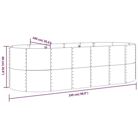 Letto Giardino Acciaio Verniciato Polvere 249x100x68 cm Argento - Foto 5