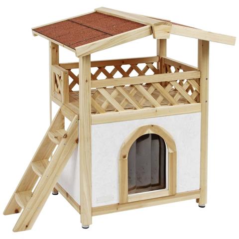 Casetta Per Gatti Tyrol Alpin 88x57x77 Cm Marrone Chiaro - Foto 2