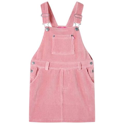 Abito Scamiciato Da Bambina Velluto A Coste Rosa Chiaro 104 - Foto 1