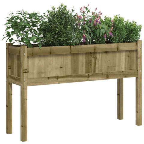 Fioriere Da Giardino 2 Pz Con Gambe In Legno Di Pino Impregnato - Foto 3