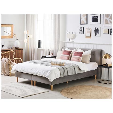 Letto Matrimoniale 180 X 200 M Grigio Chiaro Marquise - Foto 1