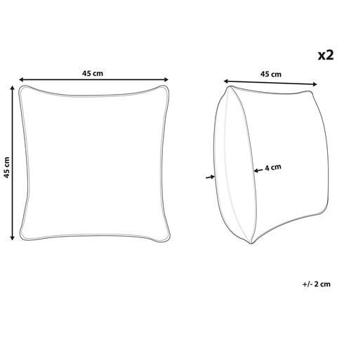 Set Di 2 Cuscini Kunri Cotone 45 X 45 Cm Multicolore Trama Floreale - Foto 8