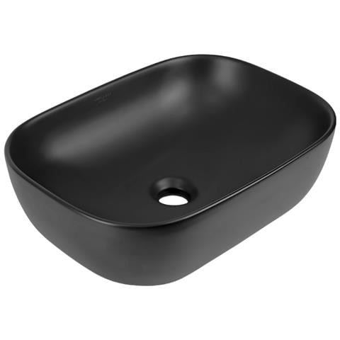 Lavabo Da Appoggio Ceramica Nero Rettangolare Arredo Bagno 45,5x32,5x13,5 Cm - Foto 1
