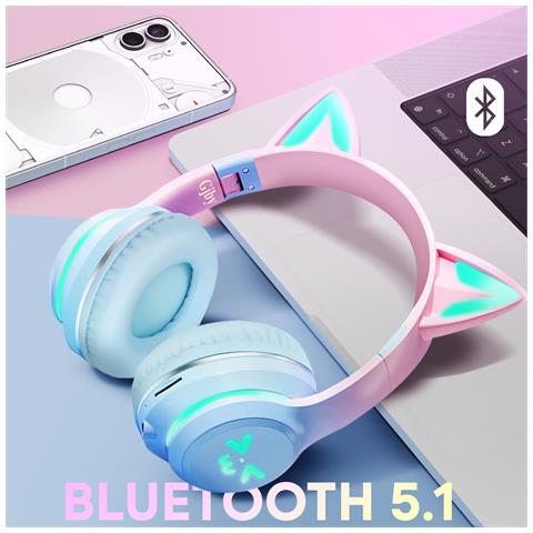Cuffie Bluetooth Orecchie Di Gatto Luminose - Foto 5