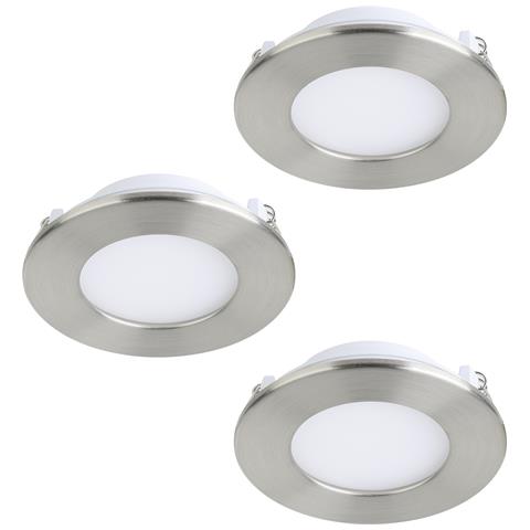 Faretto Ad Incasso Moderno Fueva Z In Acciaio Nichel Satinato 3 Luci Led 2,8w - Foto 2