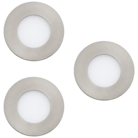 Faretto Ad Incasso Moderno Fueva Z In Acciaio Nichel Satinato 3 Luci Led 2,8w - Foto 1
