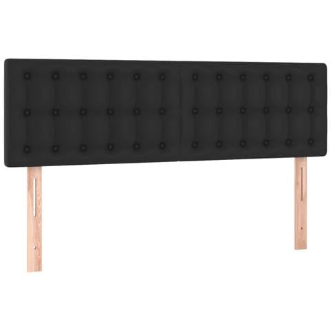 Giroletto a Molle con Materasso e LED Nero 140x200cm Similpelle - Foto 8