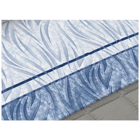 Completo Lenzuola Letto 100% Cotone Made Italy Disegno Flames Cn Piazza E Mezza Blu - Foto 2