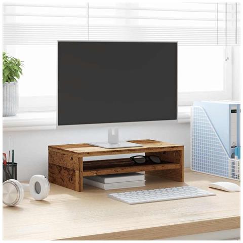 Supporto Per Monitor Legno Antico 42x24x13 Cm Legno Multistrato - Foto 2
