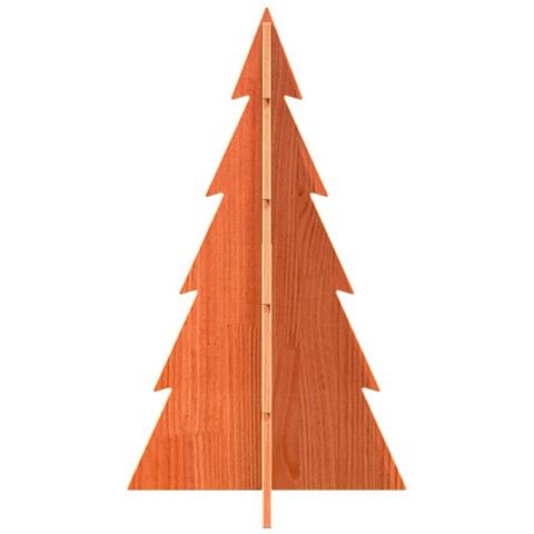 Albero Di Natale Marrone Cera 80 Cm In Legno Massello Di Pino - Foto 3