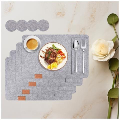 Set Di Tovagliette In Feltro Da 12 Pezzi: Pranzo Elegante E Pratico - Foto 3