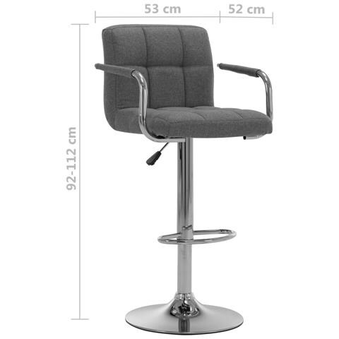 Sedie Da Bar 2 Pz Grigio Chiaro In Tessuto - Foto 8