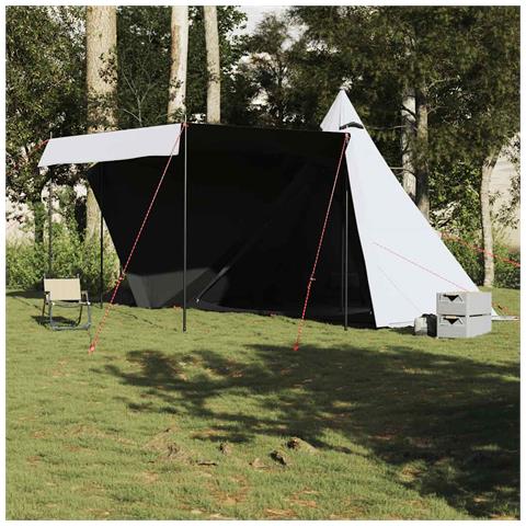 Tenda Familiare Tipi 6 Persone Bianca Tessuto Impermeabile - Foto 2