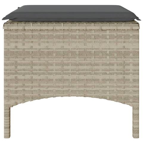 Divano Giardino 2Posti Tavolo Sgabelli Grigio Chiaro Polyrattan - Foto 9