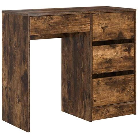 Scrivania Marrone Rovere Affumicato Legno Ingegnerizzato Media - Foto 1