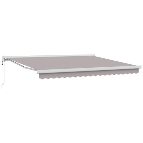 Ombrellone Retrattile Automatico Grigio Chiaro 400x300 cm, Tessuto di Ricambio per Ombrellone 4x3 m Grigio Chiaro - Foto 1