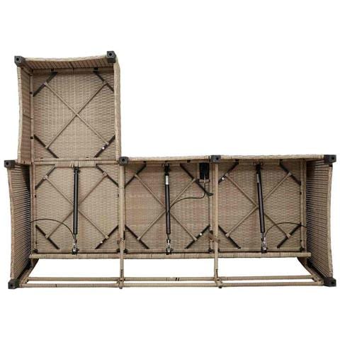 Set Divano da Giardino 3 pz con Cuscini a L Beige in Polyrattan - Foto 9