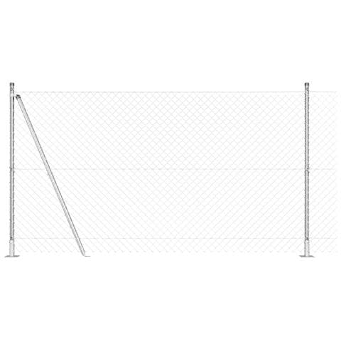 Recinzione in rete metallica con 13 pali flangiati 1.2 x 25 m in acciaio galvanizzato - Foto 1