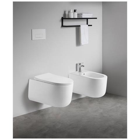 Sanitari Sospesi Wc E Bidet In Ceramica Copriwater Soft-close Tramontana Bianco - Foto 1