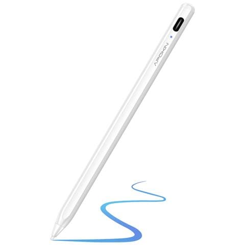 Stilo Capacitivo Per Ios Android Ricarica Usb-c Ultra Sottile Autonomia 8 Ore, Bianco - Foto 1