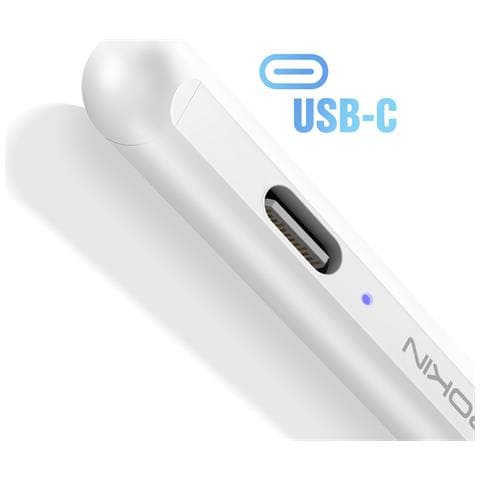 Stilo Capacitivo Per Ios Android Ricarica Usb-c Ultra Sottile Autonomia 8 Ore, Bianco - Foto 5