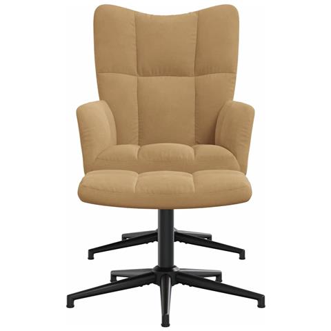 Lusso Casadino -  Poltrona Relax Con Poggiapiedi Marrone In Velluto - Foto 2