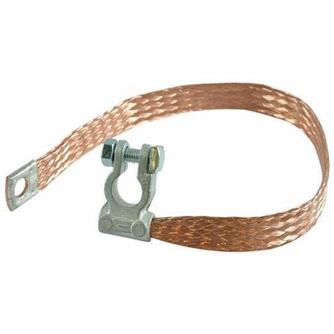 Treccia Di Massa Con Morsetto Batteria Polarità Negativa Sezione 25mm² Lunghezza 400mm Occhiello Ø 10,5mm - Foto 1