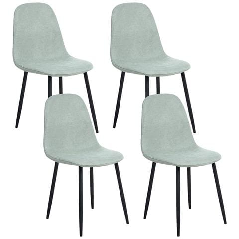 Set Di 4 Sedie Da Pranzo Crandall Tessuto Verde Chiaro - Foto 2