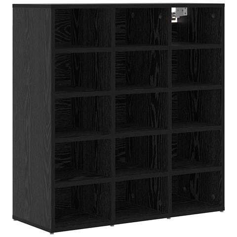 Scarpiera Rovere nero 77.5 x 30 x 83.5 cm Legno multistrato - Foto 1