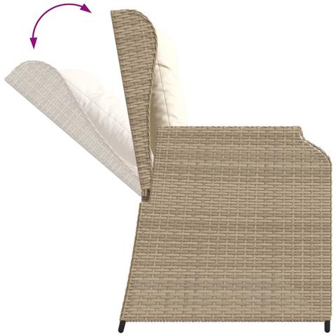 Set Divani da Giardino 5 pz con Cuscini in Polyrattan Beige - Foto 9