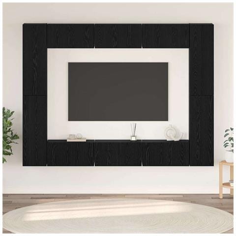 Set mobile TV 10 pcs Rovere nero Media 30.5 x 30 x 90 cm - Foto 2