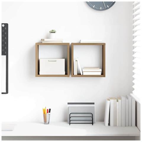 Mensole da Parete 2 pcs rovere artigianale 26 x 15 x 26 cm - Foto 2