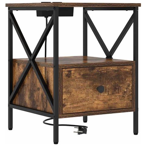 Armadio da Notte con cassetto Rovere fumo 41.5 x 40.5 x 55 cm - Foto 1