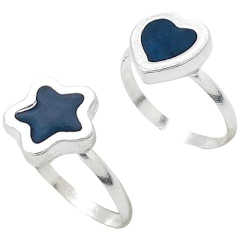 Coppia Di Anelli Colors In Argento 10µm E Blu Navy - Foto 1