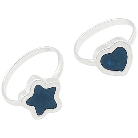 Coppia Di Anelli Colors In Argento 10µm E Blu Navy - Foto 2