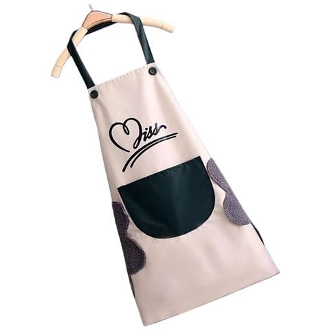 Grembiule Bianco Senza Maniche Con Design A Cuore E Asciugatura Mani - Essenziale Da Cucina Impermeabile E Oleorepellente - Foto 2