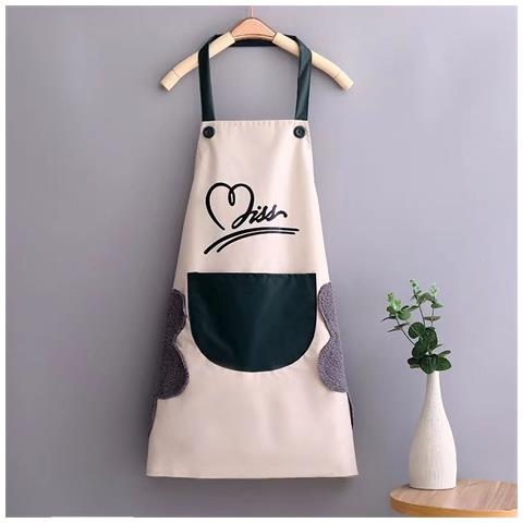 Grembiule Bianco Senza Maniche Con Design A Cuore E Asciugatura Mani - Essenziale Da Cucina Impermeabile E Oleorepellente - Foto 4