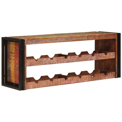 Portabottiglie 100 x 45 x 33 cm Legno massello riciclato - Foto 2